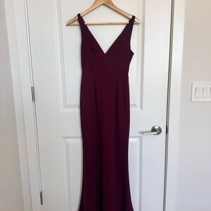 Lulu's Maroon Sleeveless V-Neck Sheath Maxi Dress